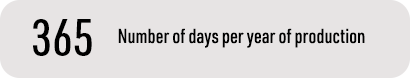 365 — Number of days per year of production